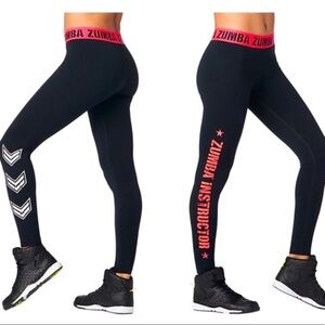 Zumba Fitness Black and Pink Leggings for Energetic Workouts